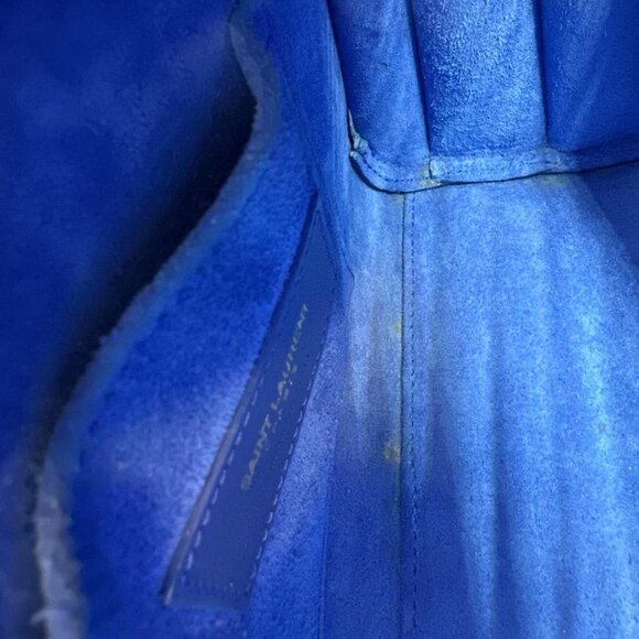 Yves Saint Laurent Sac de Jour Nano Leather Crossbody Bag Blue - Picture 8 of 11